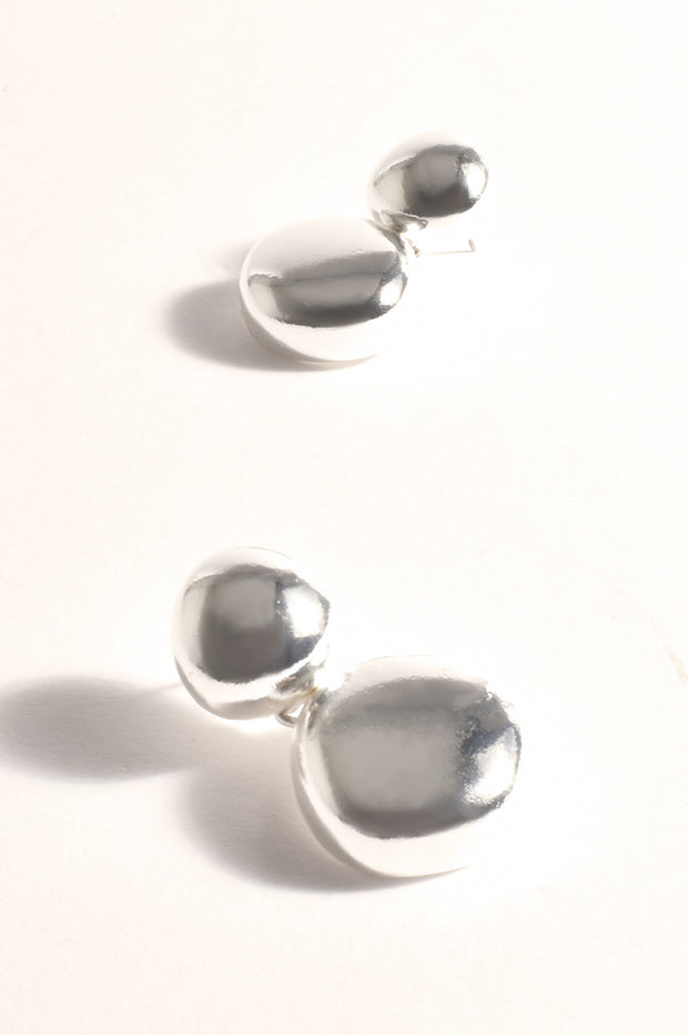ADORNE - Silver Metal Pod Drop Earrings - AED4010SILV