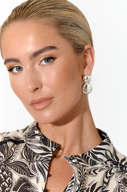 ADORNE - Silver Metal Pod Drop Earrings - AED4010SILV