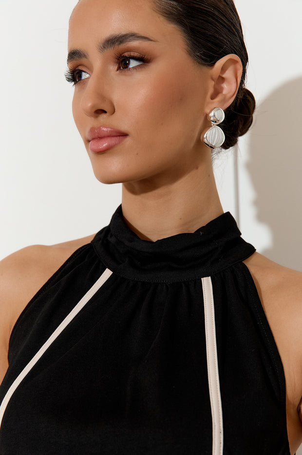 ADORNE - Silver Metal Pod Drop Earrings - AED4010SILV