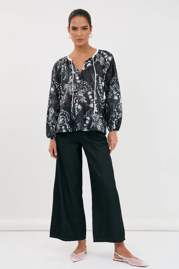ADORNE - Isla Butterfly Print Top - AJD1536