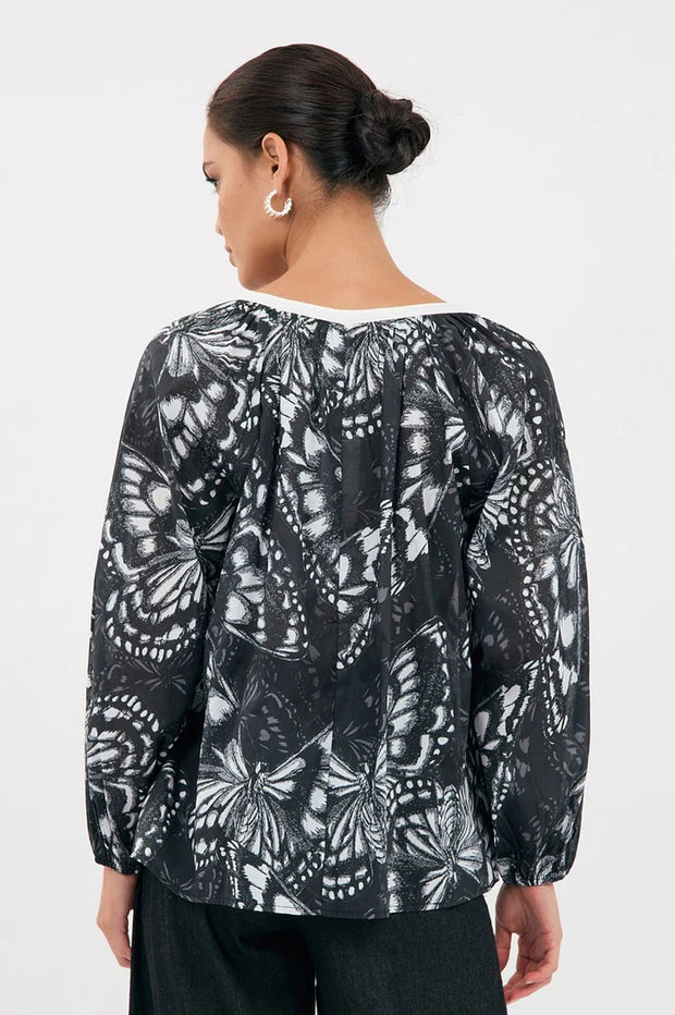 ADORNE - Isla Butterfly Print Top - AJD1536