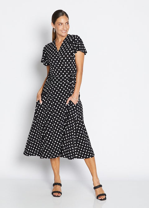PHILOSOPHY - Aria Florida Short Sleeve Wrap Dress