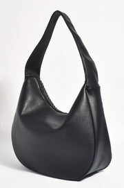 ADORNE - Black Mindy Weave Hobo Handbag - AXD1934BLAC