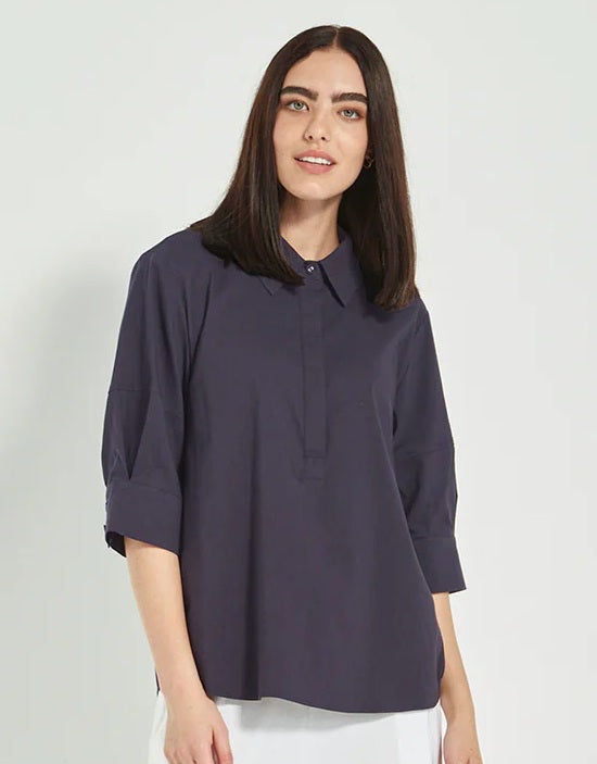 VERGE - Denim Marle Acrobat Nori Top - 9746LW