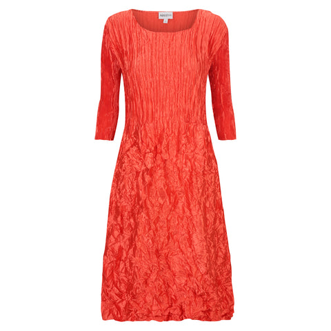 ALQUEMA - Glossy Tangerine 3/4 Sleeve Smash Pocket Dress - ADC544