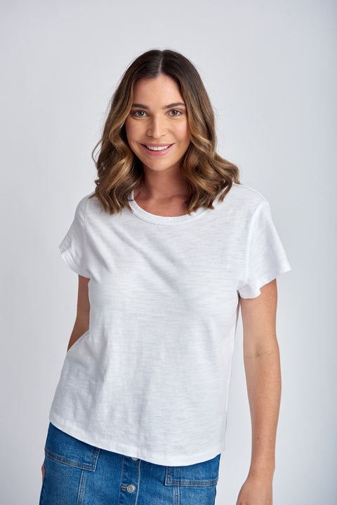 CLOTH PAPER SCISSORS - White Basic Crew Neck Tee - C1378