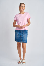 CLOTH PAPER SCISSORS - Lolly Pink Short Crew Neck Tee - C1384