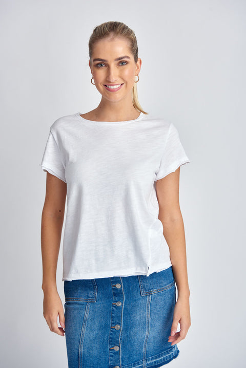 CLOTH PAPER SCISSORS - White Short Crew Neck Tee - C1384