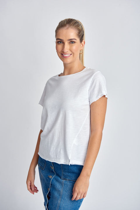 CLOTH PAPER SCISSORS - White Short Crew Neck Tee - C1384