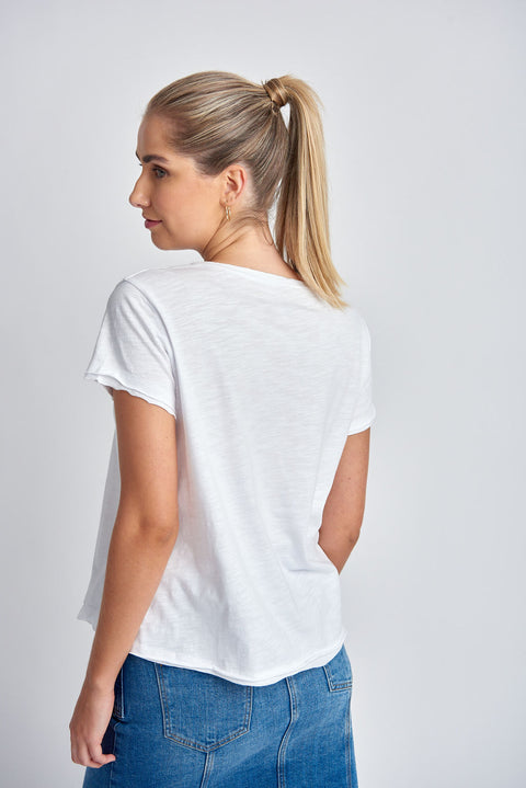 CLOTH PAPER SCISSORS - White Short Crew Neck Tee - C1384