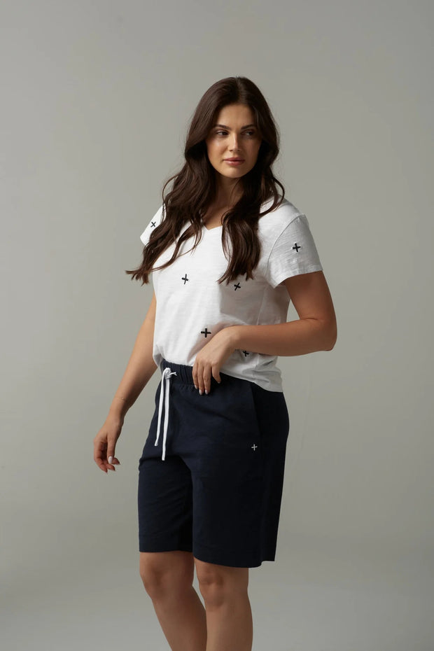 CLOTH PAPER SCISSORS - Parisian Navy Slub Shorts - C1566