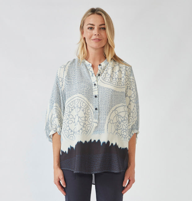 VERGE - Blue Print Coya Blouse - 9523WT