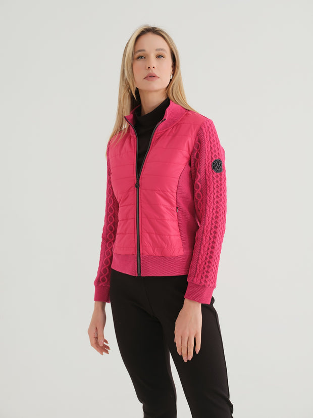 DOLCEZZA - Fuchsia Knit & Woven Jacket - 74818