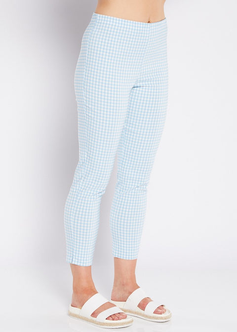 PHILOSOPHY - Blue/White Gingham 7/8 Easy Pant