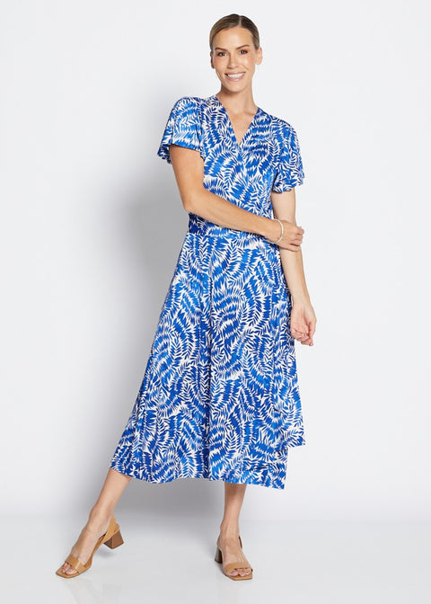 PHILOSOPHY - Fern Florida Short Sleeve Wrap Dress