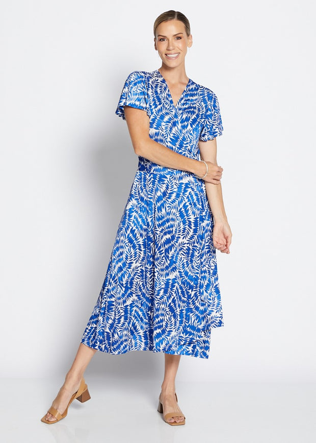 PHILOSOPHY - Fern Florida Short Sleeve Wrap Dress