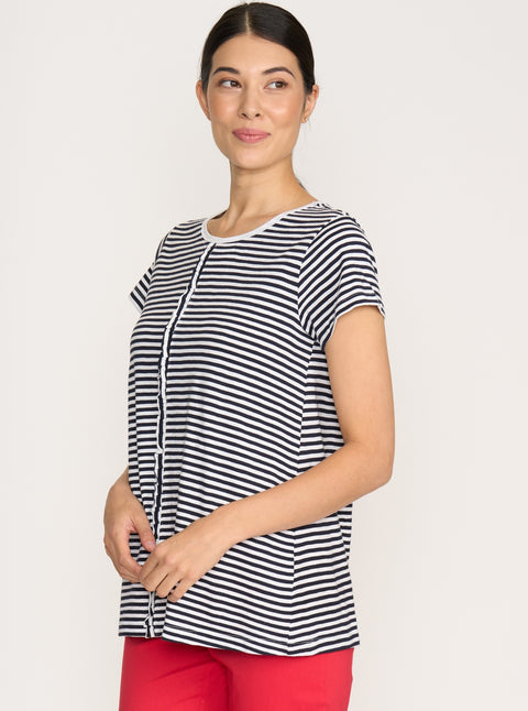 FOIL - Mini Stripe Frill Factor Tee - FO8172