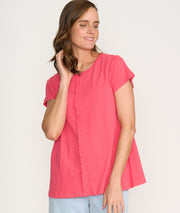 FOIL - Sunkissed Coral Frill Factor Tee - FO8172