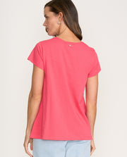 FOIL - Sunkissed Coral Frill Factor Tee - FO8172