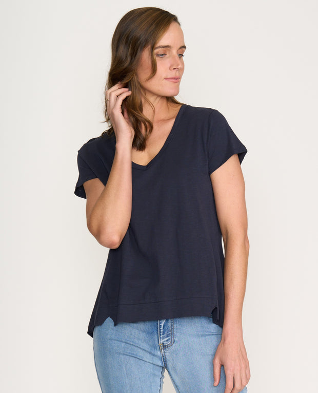 FOIL - True Navy Split Decision Tee - FO8176