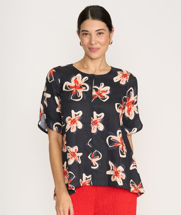 FOIL - Flower Doodle Delightful Top - FO8242