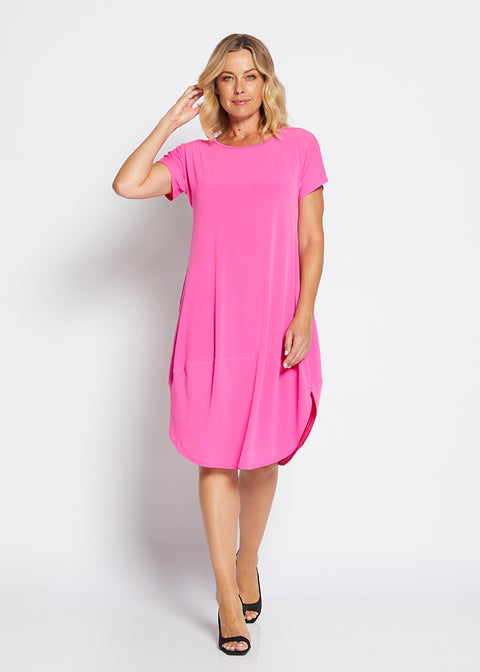 PHILOSOPHY - Neon Pink Drape T Dress