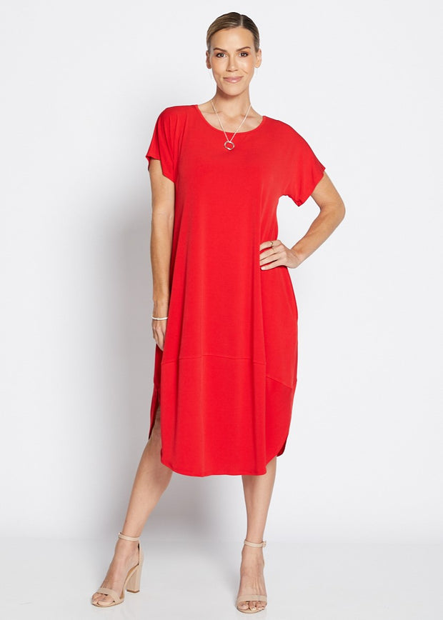 PHILOSOPHY - Red Fizz Short Sleeve Bounce Dress