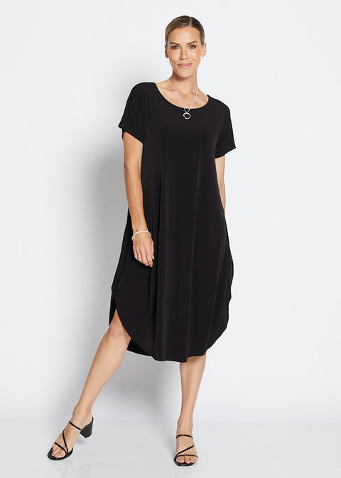 PHILOSOPHY - Black Fizz Short Sleeve Bounce Dress