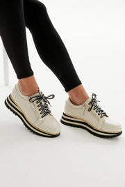 ALFIE & EVIE - Hosting Cream Leather Platform Sneaker