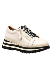 ALFIE & EVIE - Hosting Cream Leather Platform Sneaker