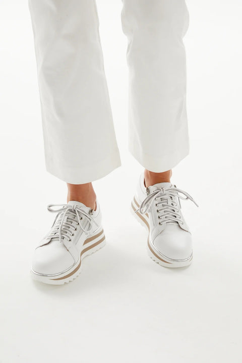 ALFIE & EVIE - Hosting White Leather Platform Sneaker