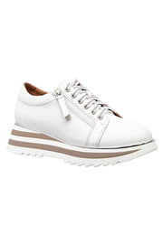 ALFIE & EVIE - Hosting White Leather Platform Sneaker