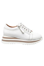 ALFIE & EVIE - Hosting White Leather Platform Sneaker