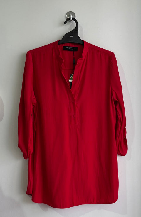 PHILOSOPHY - Red India Long Sleeve Nehru Tunic
