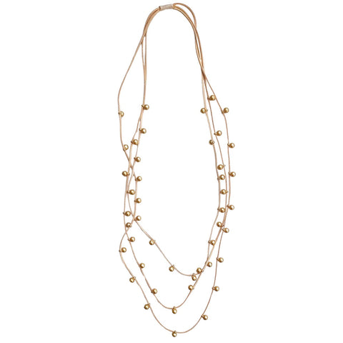 ZODA - Emaline Multi Row Gold Necklace - KN2353064