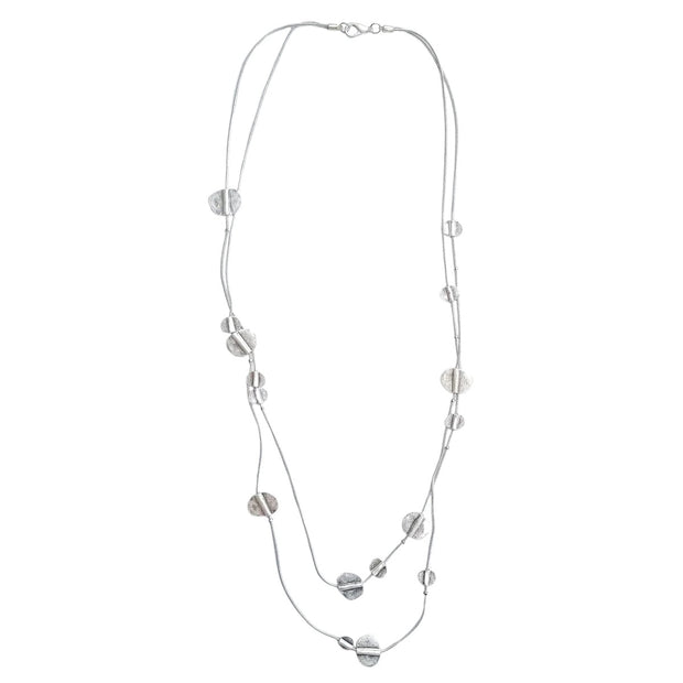 ZODA - Marissa Multi Row Silver Necklace - KN236855SILVER