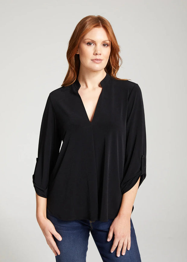 PHILOSOPHY - Black 3/4 Sleeve Nehru Tunic