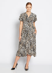 PHILOSOPHY - Leopard Florida Short Sleeve Wrap Dress