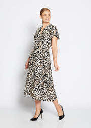 PHILOSOPHY - Leopard Florida Short Sleeve Wrap Dress
