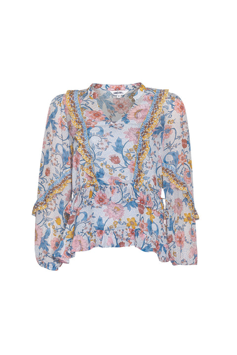 LOOBIES STORY - Anacapri Blouse in Ecru Multi - LS2716