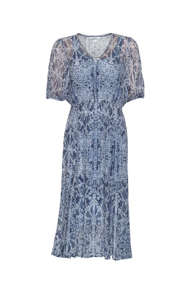 LOOBIES STORY - Arezzo Midi Dress in Indigo Multi - LS2758