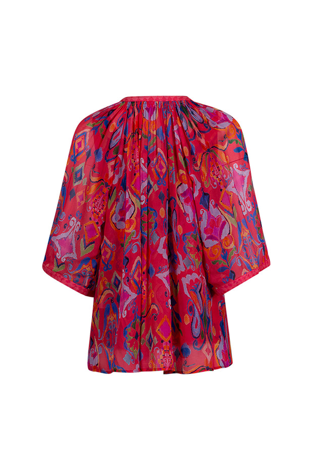 LOOBIES STORY - Festive Blouse in Rouge Multi - LS2807