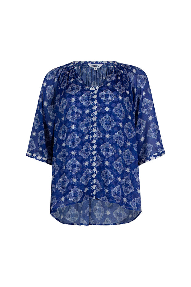 LOOBIES STORY - Aria Blouse in Indigo Multi - LS2807A