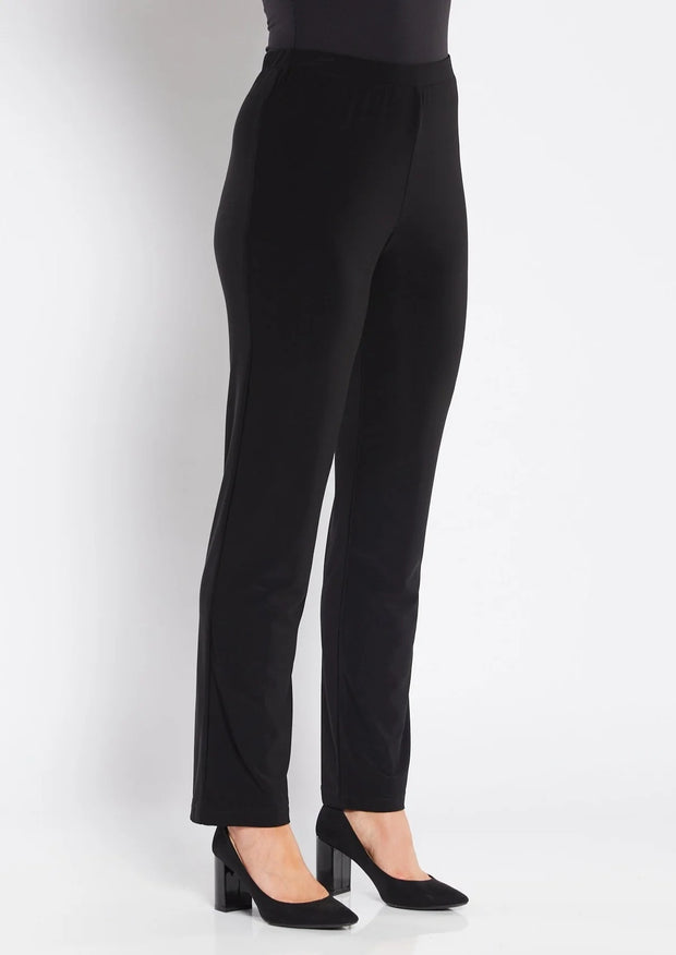 PHILOSOPHY - Black Slinky Jersey Full Length Straight Pant