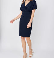 JOSEPH RIBKOFF - Scuba Crepe Wrap Dress with Pearl Detail - 241761
