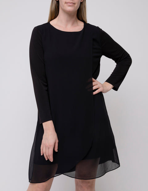 PING PONG - 3/4 Sleeve Overlay Dress