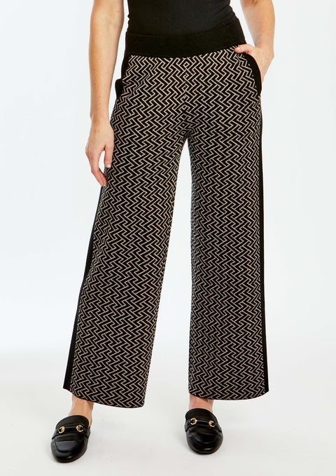 PING PONG - Black/Oatmeal Kendall Knit Pant - 565721