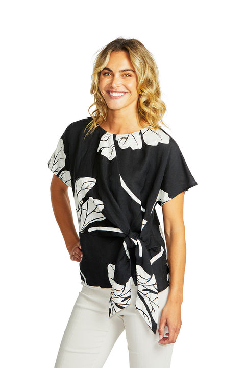 PING PONG - Black/Ivory Atlas Knot Front Top - 575359