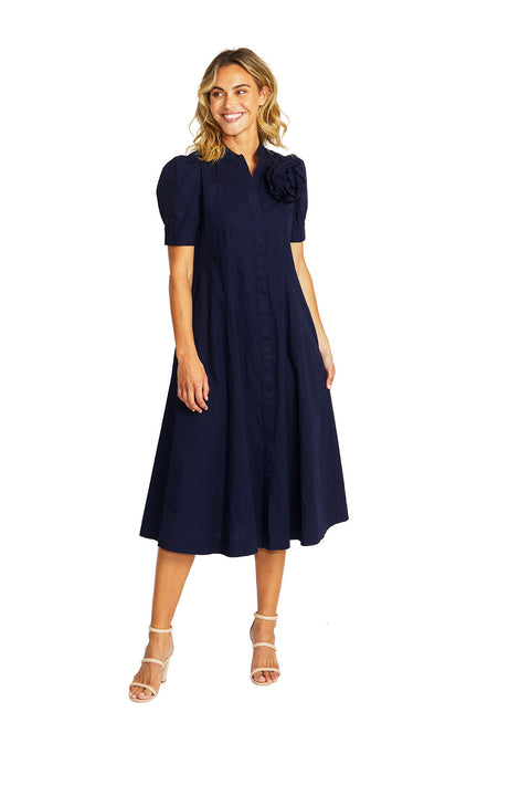 PING PONG - Navy Audrey Rosette Dress - 575504