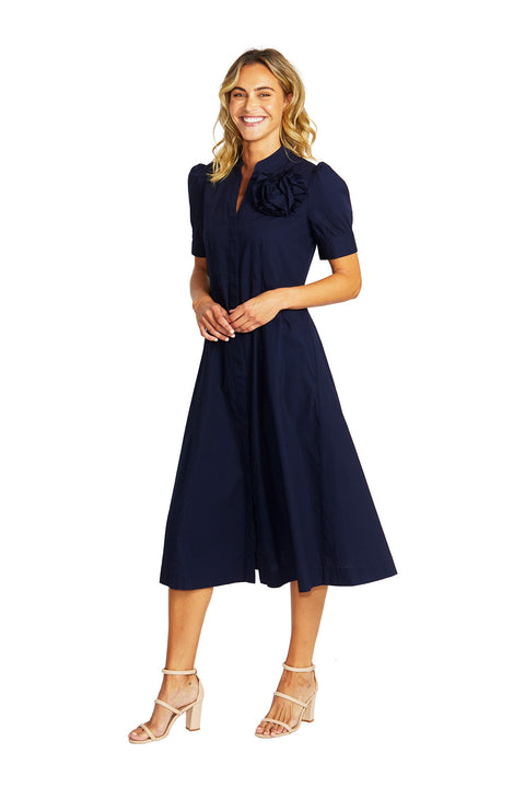 PING PONG - Navy Audrey Rosette Dress - 575504